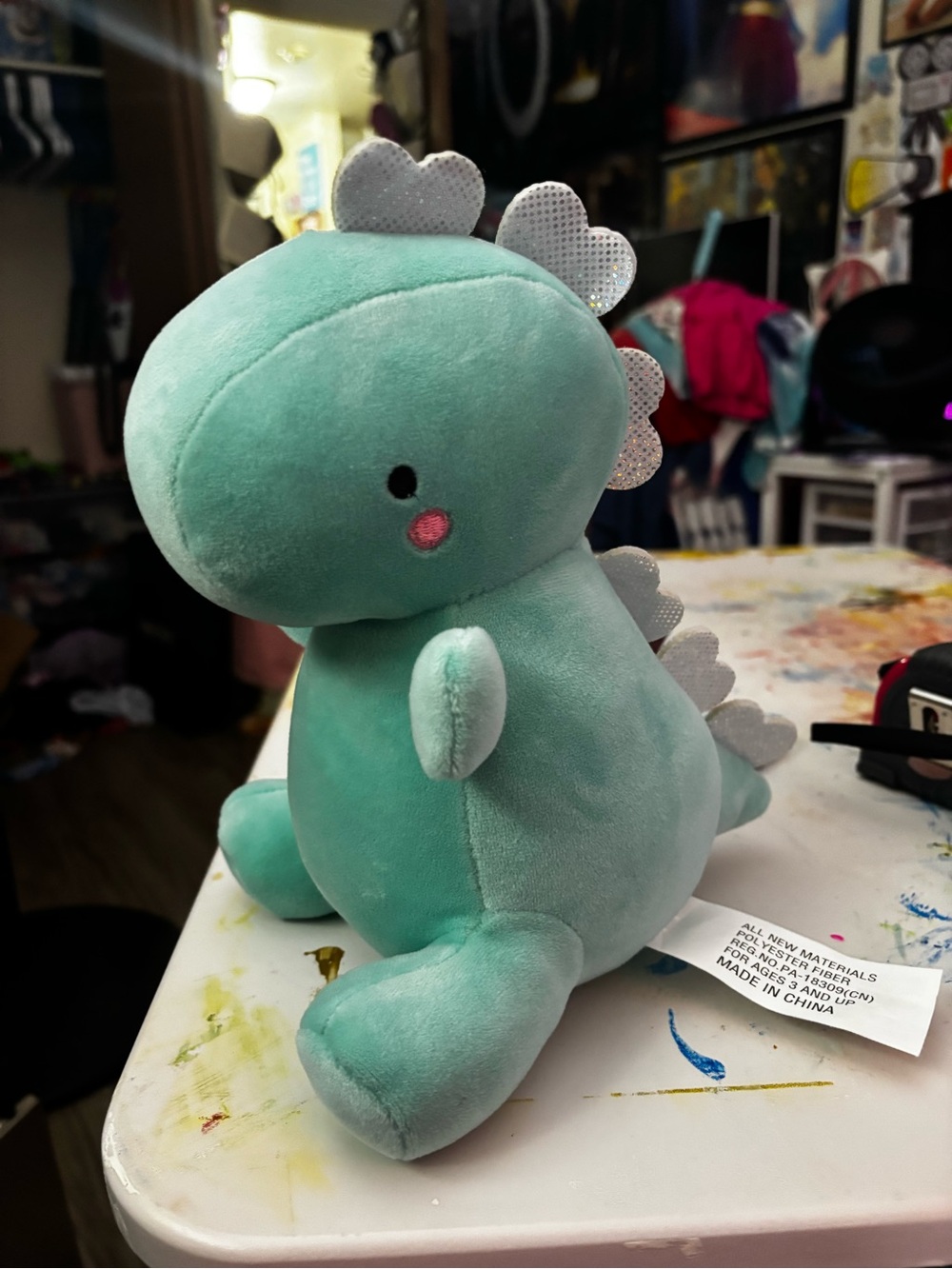 Mint Green Plush Dino Stuffed Animal